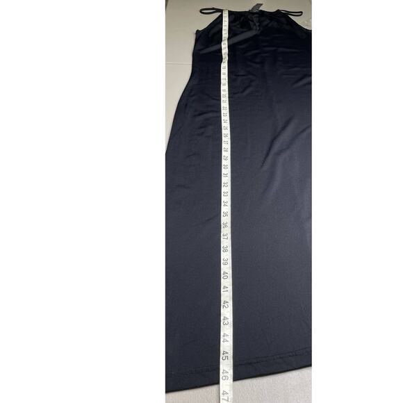 Vtg Y2K Impuls Halter Cutout Midi Maxi Dress Goth Grunge Black L Sexy‎ LBD - Picture 8 of 10